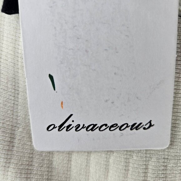 Olivaceous Size Large Cream Textured Skater Circle Skirt Elastic Waist NWT - Picture 8 of 11